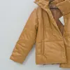 Giacca da donna in pelliccia sintetica marrone ecopelle cappotto con bottoni oversize Giacca invernale da donna con colletto rovesciato in PU invernale CY 201225
