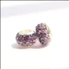 Metals Loose Beads Jewelry Lradient Color Big Hole Polymer Clay مع سحر الماس لأساور Pandora DIY 7 ألوان متوفرة Drop Delive