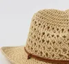 Panama Hat Summer Sun Cappelli per le donne uomo Beach Paglia Cappelli per uomo Protezione UV Cap Chapeau Femme Cappucci da cowboy da donna