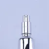 12st tomt UV-elektroplattor Silver Parfym Cream Spray Lotion Pump Refillable Essential Oil Dropper Glass Flaskor 201013