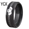 Tungsten Carbide Men039s Black Pierścień klasyczny Claddagh Design Women039s Wedding Połącz Miłość Pierścień Przyjaźń Prezent Pargagement Part7191677