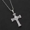 Hip Hop Iced Out Colar Pingente Micro pavimentado cúbico zircão de zircão de ouro prateado masculino Chain3159186