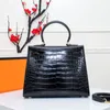 Lady Handbag Large Capacity Package Shopping Bag Fashion Alligator 5A Quality Genuine Leather Lock Hasp Women Tote Bag285K