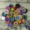 Décoration Crochet Doilies à la main Crochet Crochet Pad Multicolor Fleurs Cousselons Tapis ronds Tapis de table 8cm Vêtements de laine Patch 30pcs / Y200328