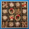 Decoração de Natal Arnamentos de árvore de Natal 56pcs Conjunto de trigo de trigo de tecido de decoração de decoração de neve brinquedos de boneca de flocos de neve 201204