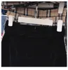 Autumn winter new women's high waist rhinestone belt patchwork velvet fabric wide leg shorts plus size SMLXL