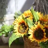 Jaune 62 cm/24.41 "fleurs artificielles en soie Simulation unique pour les accessoires de photographie de mariage fleur décorations de noël 4911689