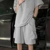 Costume d'été outillage pour hommes t-shirt à manches courtes short deux pièces ensemble coréen all-match sports de loisirs en vrac un ensemble de collocation G1222