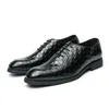 Läder Business Dress Shoes Italien Lace Up Formell Wear Skor Män Osynlig Öka Casual Shoes