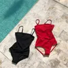 Coréia estilo um pedaço de maiô swimsuit swimwear mulheres empurrar monokini aberto trikini vermelho trikini vermelho maço almofada swimet strap t200708