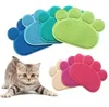 Paw Shape Dog Cat Feeding Mat Pad Pet Dish Bowl Food Water Feed Placemat Table PVC Mat 30cm x 40cm SN4853