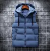 Men's Vests Autumn Winter 2021 Vest Men Casual Waistcoat Sleeveless Jackets Woih Hooded Warm Mens Bodywarmer Down for 6XL