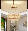 Coroa Europeia Cristal Chandeliers Led Luz Americano Luxo Luzes Luzes Luminárias Lobby Lobby Lobby Sala de Jantar Lâmpadas Pingente Diâmetro50cm Altura56cm