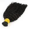 Hair Wefts kinky curly I tip human hair extension