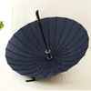 Vendita calda di marca Ombrello da pioggia da uomo Qualità 24K Forte antivento Telaio in fibra di vetro Manico lungo in legno Ombrello da donna 201130