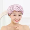 Encantadoras mujeres gruesas gorros de ducha coloridos de doble capa baño ducha cubierta del pelo adultos impermeable 100 unids rápido DHL 200923