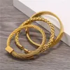 3pcs Set Roman Sayısal Erkek Bilezikler Paslanmaz Çelik Kenevir Halat Tokası Açık Punk Bangles Altın Pulseira Bileklik Bilek Mücevherleri2266