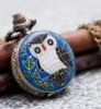 Students glue owl pocket watch Quartz 27mm necklace vintage jewelry wholesale Korean sweater chain European and American hanging watch