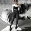 Plaid Hosen Frauen Streetwear Cool Girl Hohe Taille Hosen Harem Jogginghose Jogger Frauen Cargo Schweiß Hosen Koreanische Pantalon 201119