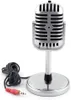 Retro mikrofon, klassisk retrostil dynamisk stereomikrofon mikrofon med 3,5 mm ljudkabel för PC-anteckningsbok