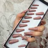 Super long Faux Nails Cercot Glossy Artificial Plastics Impress Press on Nails Fals Girls Ballerina Couverture complète Finnernails TIPS7122687