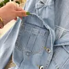 Outono inverno Denim vestido 2020 coreano manga comprida jeans mulheres vestido feminino streetwear bodycon shirt vestido de mujer