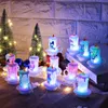 Decorazione natalizia Nightlight Xmas Candela Lampada a LED Candela elettronica Santa Claus Snowman Lampada da tavola di Natale Decorazione OWA2507