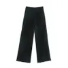 Jeans de mujer con cintura alta Cremallera sólida Elegante Pierna ancha Pantalones largos de mezclilla negros LJ201030