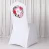 50pcs High Quality Digital Print Custom Logo Spandex Stretched Wedding Birthday Party Baby Shower Banquet Chair Cover