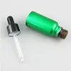 Mini Refillable Green Glass Dropper Bottle Essential Oil perfume Piepette Bottles 15ml 20ml 1/2oz 12PCS