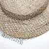 Elegancka damska słomka kapelusz szeroko rondo welonowy Pearl Pearl Cloche Summer Hat for Women Fashion Fashable Sun Sun Hat Cap Y200714