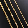 1 piece Gold Color Width 2mm/2.5mm/3mm/4mm/5mm/6mm Rope Chain Necklace/Bracelet For Men Women Stainless Steel Chain Necklace