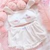 Anime urocze króliczne uszy majtki 2pcs SEX SEXY Lolita Soft Girl Summer Cartoon Cinnamoroll Milk Milk Zestaw bielizny LJ201213482524