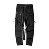 Croxx Techwear męska czarna wstążka spodnie Cargo Ripstop Tkanina Hip Hop Punk Fashion H1223