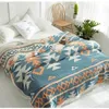 Verão respiração livremente cobertor 100% algodão colcha Bohemia estilo edredão 200 * 230 cm ab lado colecionado 4 camada gaze jacquard cama capa 201222