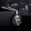 Collier pendentif fantôme CZ plaqué or de haute qualité pour hommes femmes avec chaîne de corde gratuite de 24 pouces