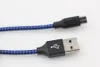 Typ C Kabel för S20 S8 Unbroken Metal Connector Fabric Nylon Braid Micro USB Cable Lead Charger Cord Micro / Typ C för Samsung S20