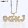 Hip Hop Custom Name Combination Letter Name Pendant Necklace Micro Cubic Zirconia Gold Silver Color Copper Pendant Necklace8570143