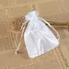 50pcs lot 7x9 10x12 16x20 cm Black White Satin Pouch Drawstring Bags For Jewellery Pouches Makeup Wig Packaging Gift Bag T200602289F