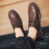 Solide prägnante Herrenschuhe PU-Leder Derby Oxfords Casual Business-Schuhe Frühling Herbst Schnürung runde Zehen bequem