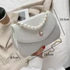 77625 Elegante Velvet Designer Women Shoulder Bag Fashion Party Pearl Chain Crossbody Bags Handtas voor Lady260B