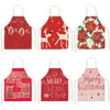 1 шт. Красный Рождественский фартук Хлопковое белье Pinafore Xmas Decor Подвеска для взрослых Рибс 53 * 65см Домашняя кухня Принадлежности для кухни CM10051