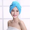 Magic quick dry hair towel absorbing bathing shower cap hairs drying ponytail holder cap lady coral fleece hooded towels GCB14440