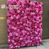 Dekorativa Blommor Kransar 3D Konstgjord Väggpanel Bröllopsdekoration Fake Rose Backdrop Runners Hem Decor1