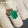 PANSYSEN Luxury 925 Silver Fine Jewelry 10ct Oval 10x14MM Emerald Diamond Ring Wedding Bands Party Birthday Gift Whole Rings 24083629