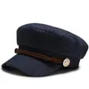 STAYY RORMINS HAUTS 2021 FEMMES MEN HAPELLE SPRING AUTUME SAUNOR BLACK LADES BERET CAPS PLAT TOP Capitaine Cap Cadet Octogonal Hat 1