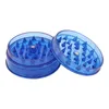 IN Stock 60mm 3 piece colorful plastic herb grinder for smoking tobacco grinders with green red blue clear DHL FY2142 F0421