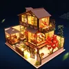 Śliczne dla dzieci zabawki dla lalki meble meble drewniane miniaturowe lalki DIY Dollhouse Puzzle edukacyjne dla dzieci lj201126