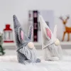 Easter Rabbit Gnome White Gray Faceless Bunny Dwarf Doll Lovers Kids Easter Rabbit Toys Spring Home Office Table Decoration