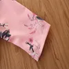 Ensembles de vêtements 2021 05y Fashion enfants bébé fille floral imprimé rose bouton manteaux topshorts pour tout-petit des filles automne